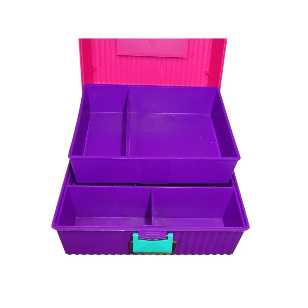 Vintage 80s Sassaby Makeup Case Caboodle Jewelry Organizer 1990s Tri Color